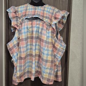 $15 Each Or 3/$30 Old Navy Plaid Cut Out Swing Top Sz 4X